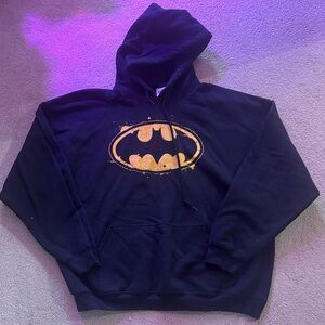 Gildan Black Hoodie with Gold Batman Emblem